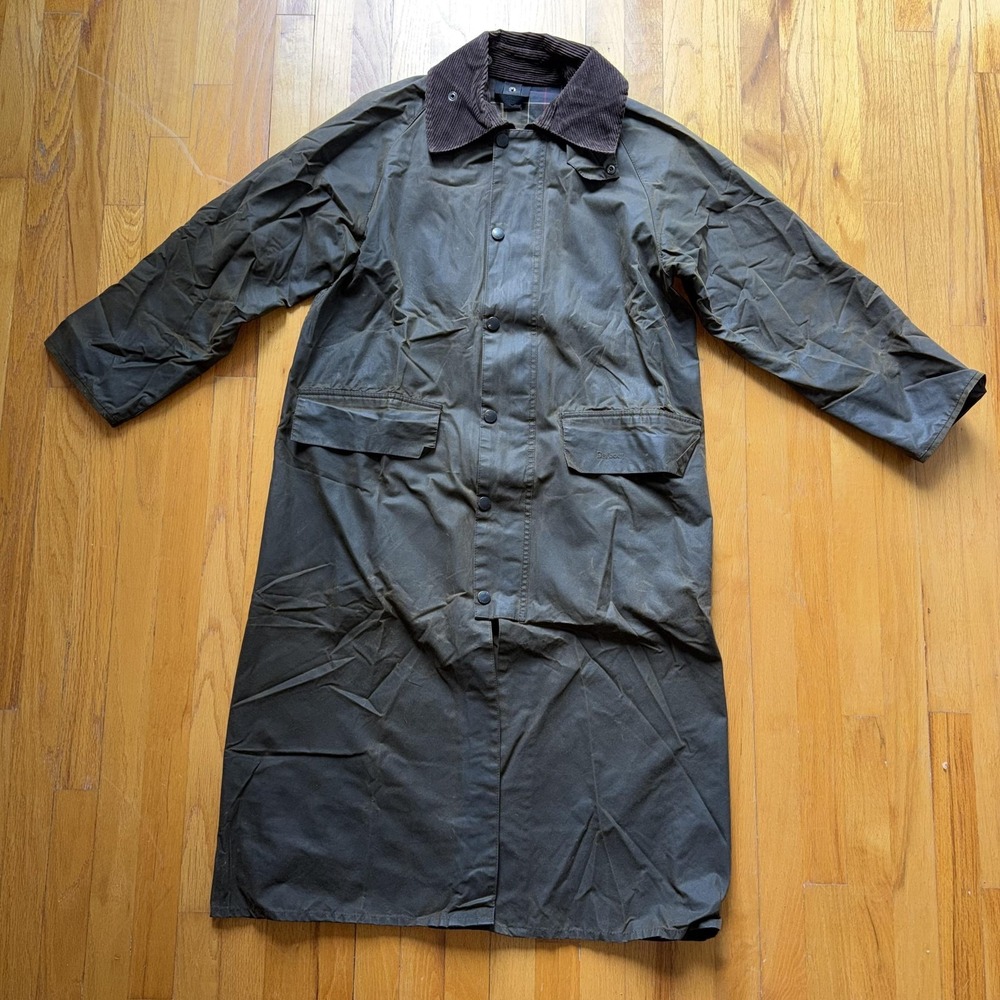 Vintage Barbour Classic‎ A845 Burghley Coat C38 Waxed… - Gem